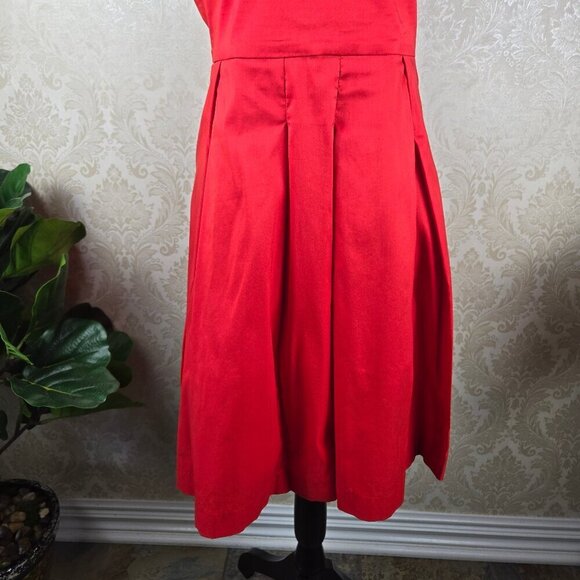 Betsey Johnson Size 12 Red Fit & Flare Party Dress Low Back w/ Bow Sleeveless - Picture 4 of 16